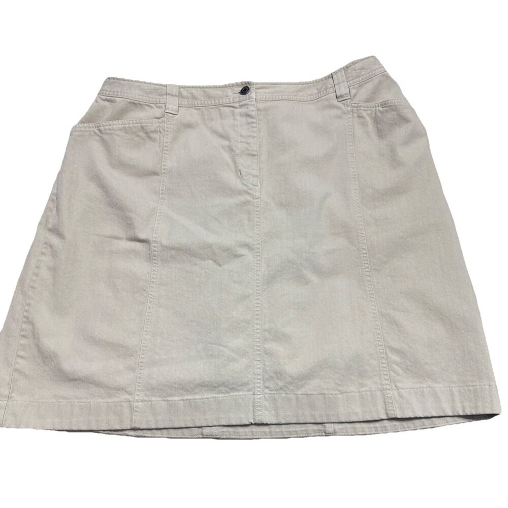 Talbots Skirt Womens Stretch 22W  Beige Khacki Career Stretch